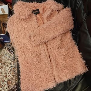 Pink Fuzzy Faux Fur Jacket